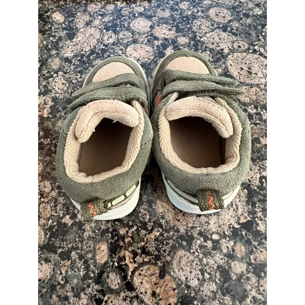 The Childrens Place Toddler Sneakers Olive Green Orange Straps Established 89